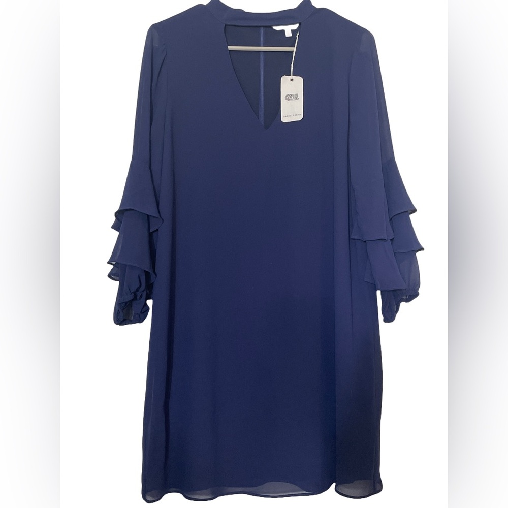 NWT Naked Zebra Navy Dress. Size L